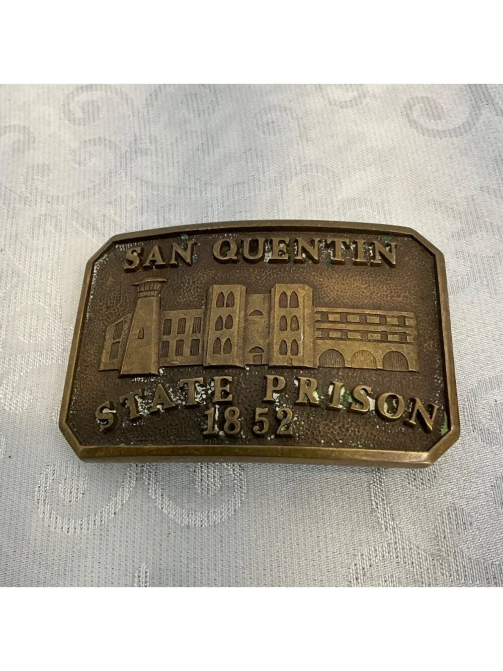 Vintage San Quentin State Prison 1852 Brass Belt buckle Corrections Guard CO-019